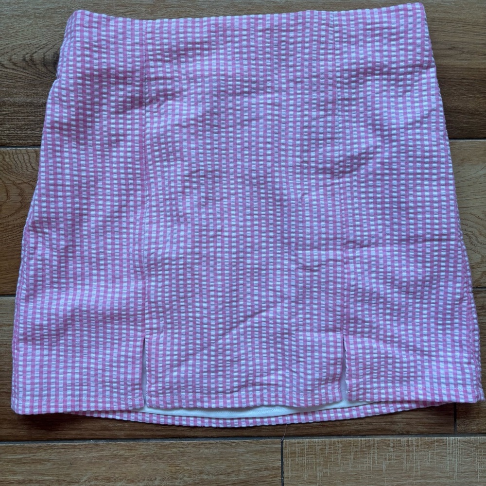No Boundaries Pink Checkered Mini Skirt